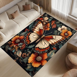 Colorful Butterfly Rug, Butterfly Decor Rug, Butterfly Area Rug, Animal Rug, Butterfly Design Rug, Butterfly Modern Rug, Animal Decor Rug