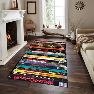 VHS Horrorfilm Teppich: Retro Kino Dekor