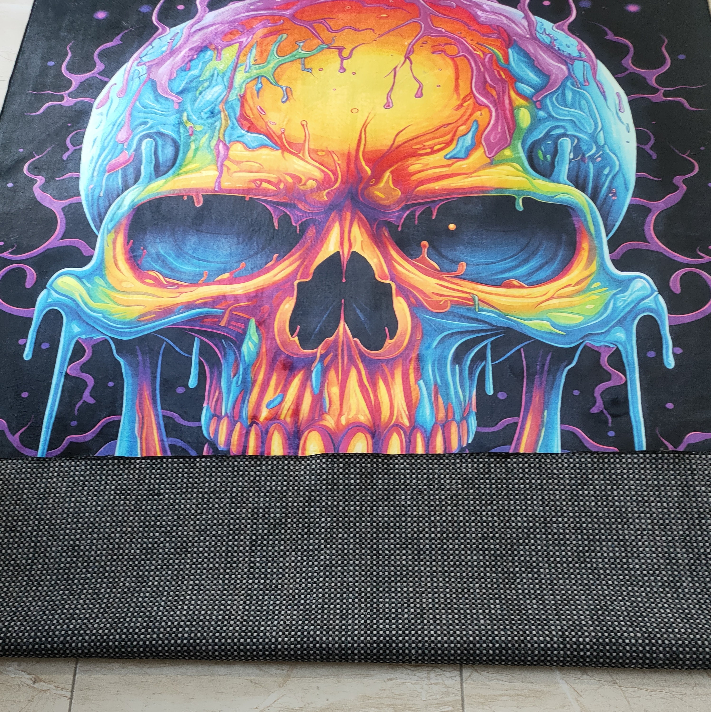 Discover Skull Rug,Neon Skull  Rug, Horror Rug, Modern Skull Rug, Fantastic Rug, Non-Slip Floor Rug, Custom Rug, Home Decor Rug, For Living Room Rug