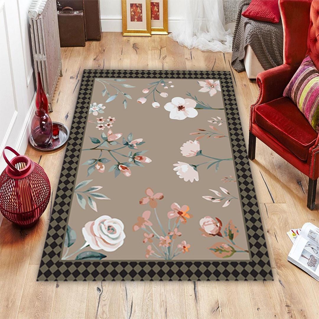 Floral Area Rug: 3D Forest Plant Design, Home Decor - Etsy
