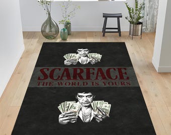 Scarface Area Rug: Tony Montana Movie Theme Decor