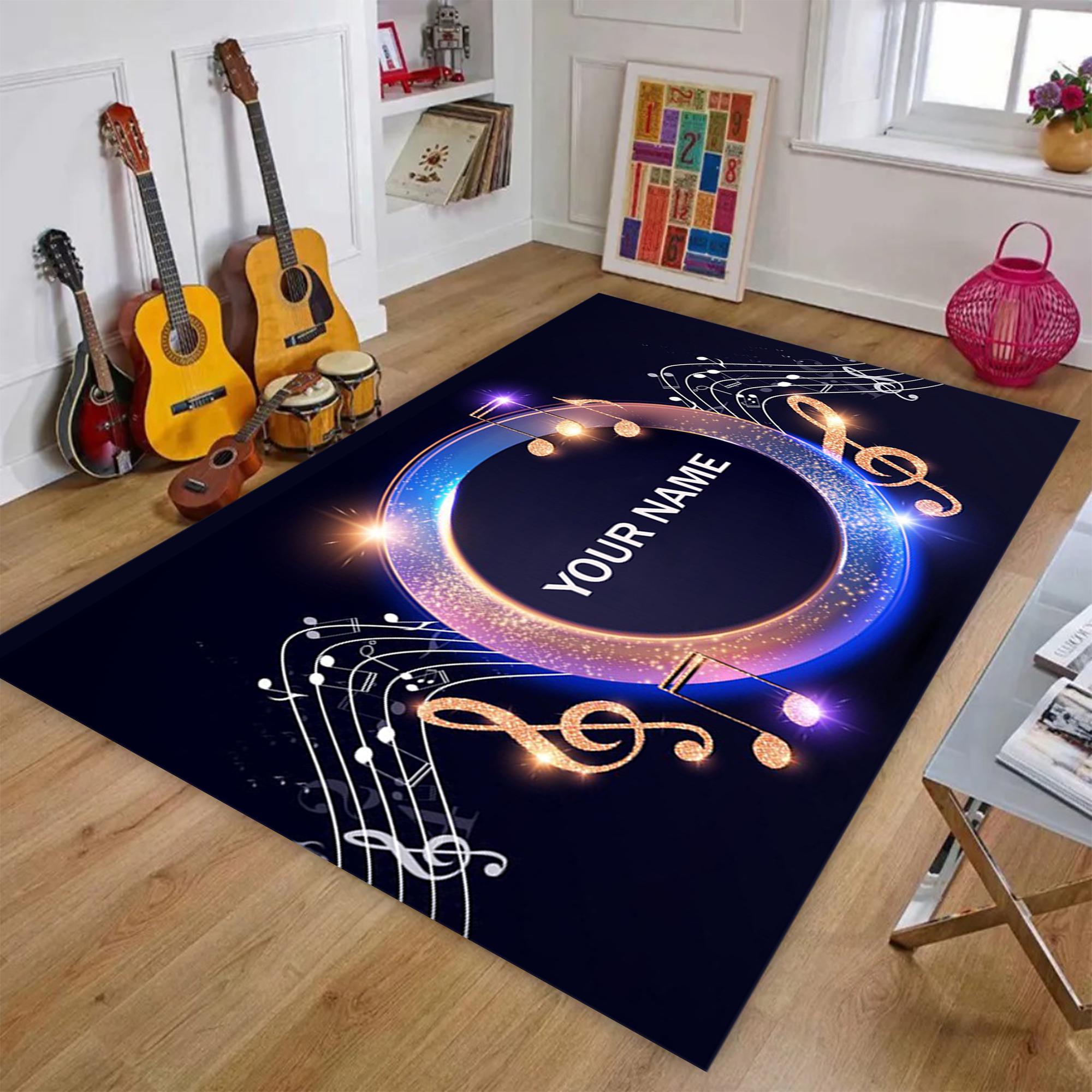 Circle Music Rug Treble Clef Music Notes Rug: Colorful Music Room Decor - Etsy