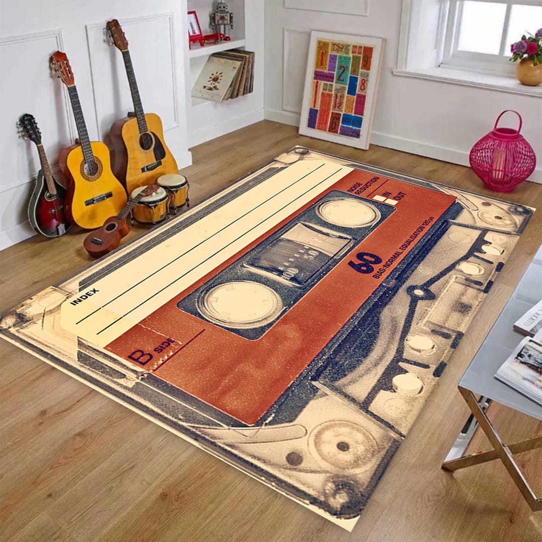 Classic Cassette Rug, 90s Rug, Tape Rug, Retro Design Rug, Non Slip ...