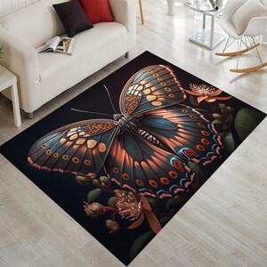 Spring Rug, Butterfly Rug, Colorful Butterfly Rug, Leaf Rug, Flower Rug, Colorful Rug, Animal Rug, Themed Rug, Abstract Rug, Living Room Rug