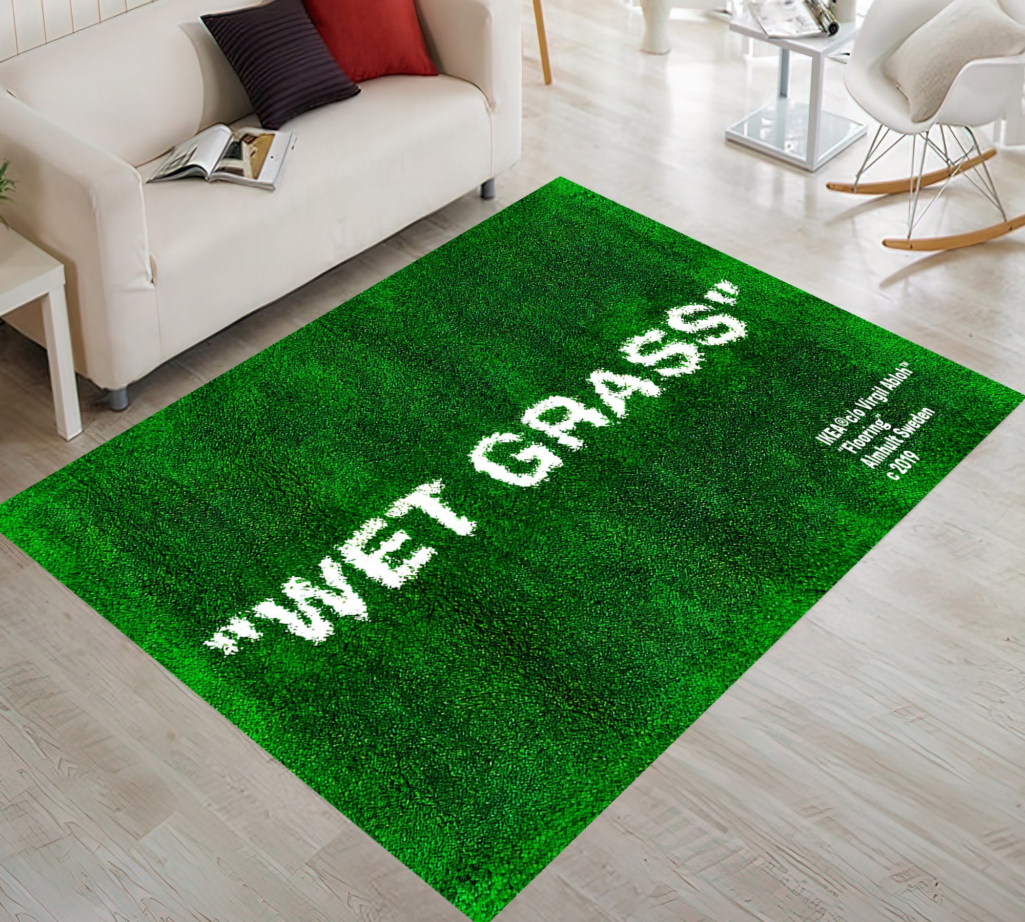 ALviso Carpet Wet Grass Rug Carpet Living Room Decoration Carpet Bedroom  Bedside Bay Window Area Rugs Sofa Floor Mat Rugs (Color : Green, Size 