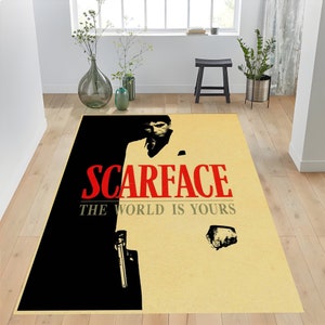 Scarface Rug, Scarface, Tony Montana Rug, Movie Rug, Mafia Rug, Scarface Area Rug, Gift for Dad, Mafia Theme Rug, Scarface Movie Rug,Fan Rug