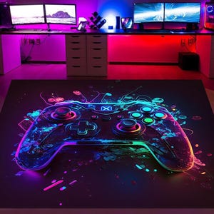Game Controller Rug: Colorful 3D Print Playroom Decor