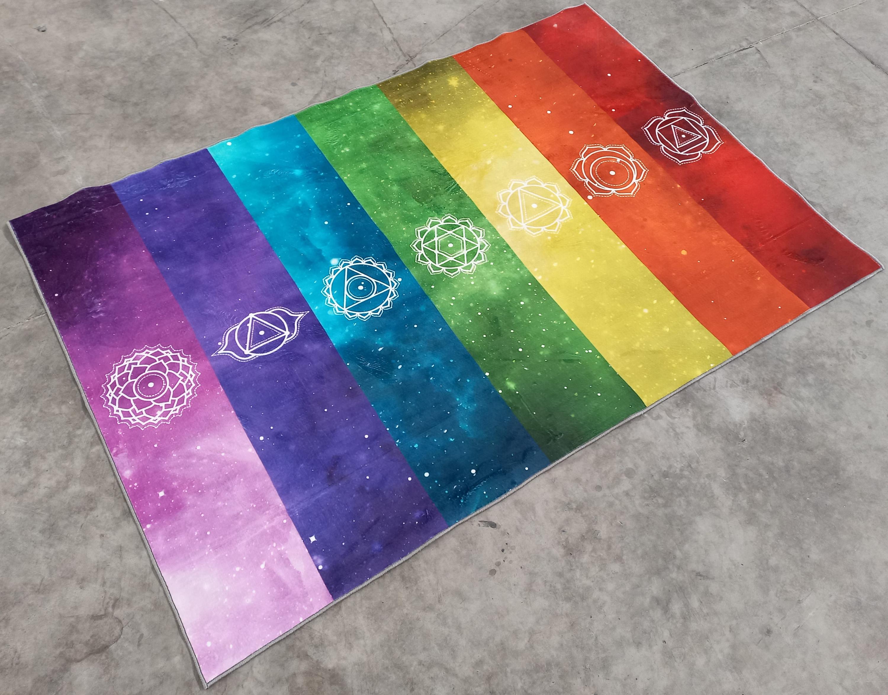 Chakra Rug: Colorful Pop Art Meditation Rug - Etsy