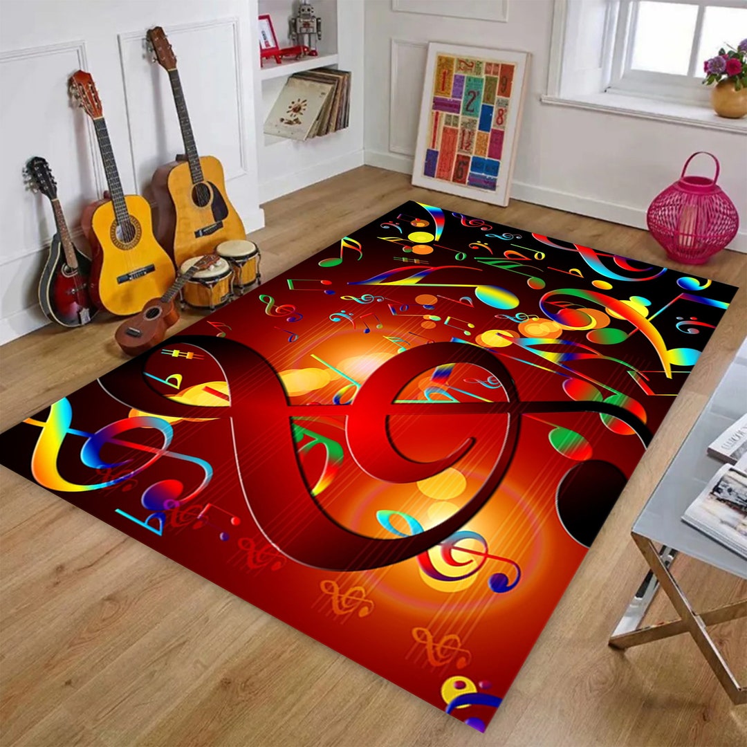 Music Rug, Musical Instrument Rug, Modern Design, Creative Rug, Modern ...