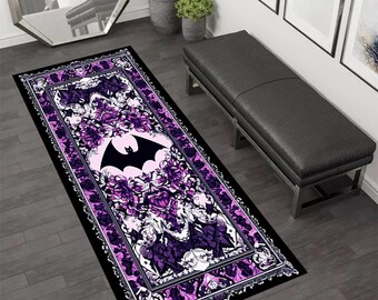 Alfombra de murciélago morado: decoración floral para el hogar