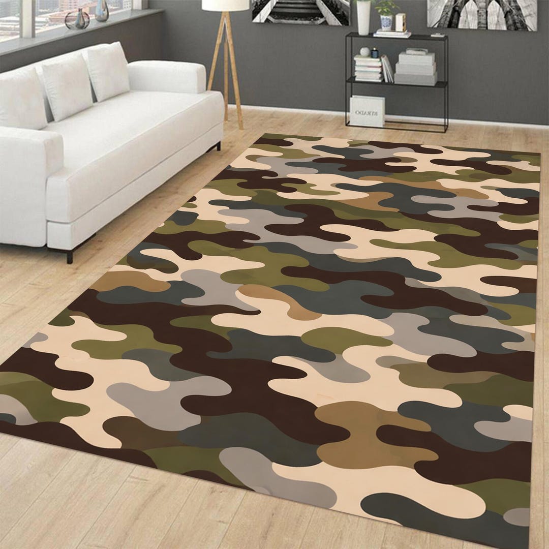 Terrorist Rugs Camouflage Area Rug, Military Style Tactical Home Decor, Machine ...