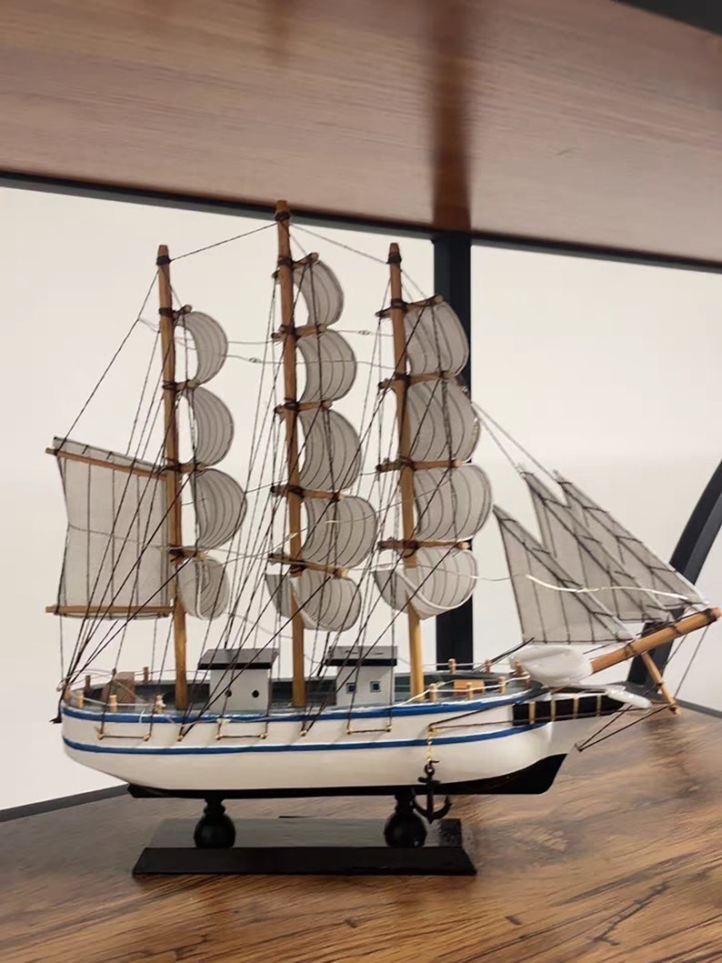 12 Inch Wooden Sailing Sailboat Model Office Living Room Etsy Australia