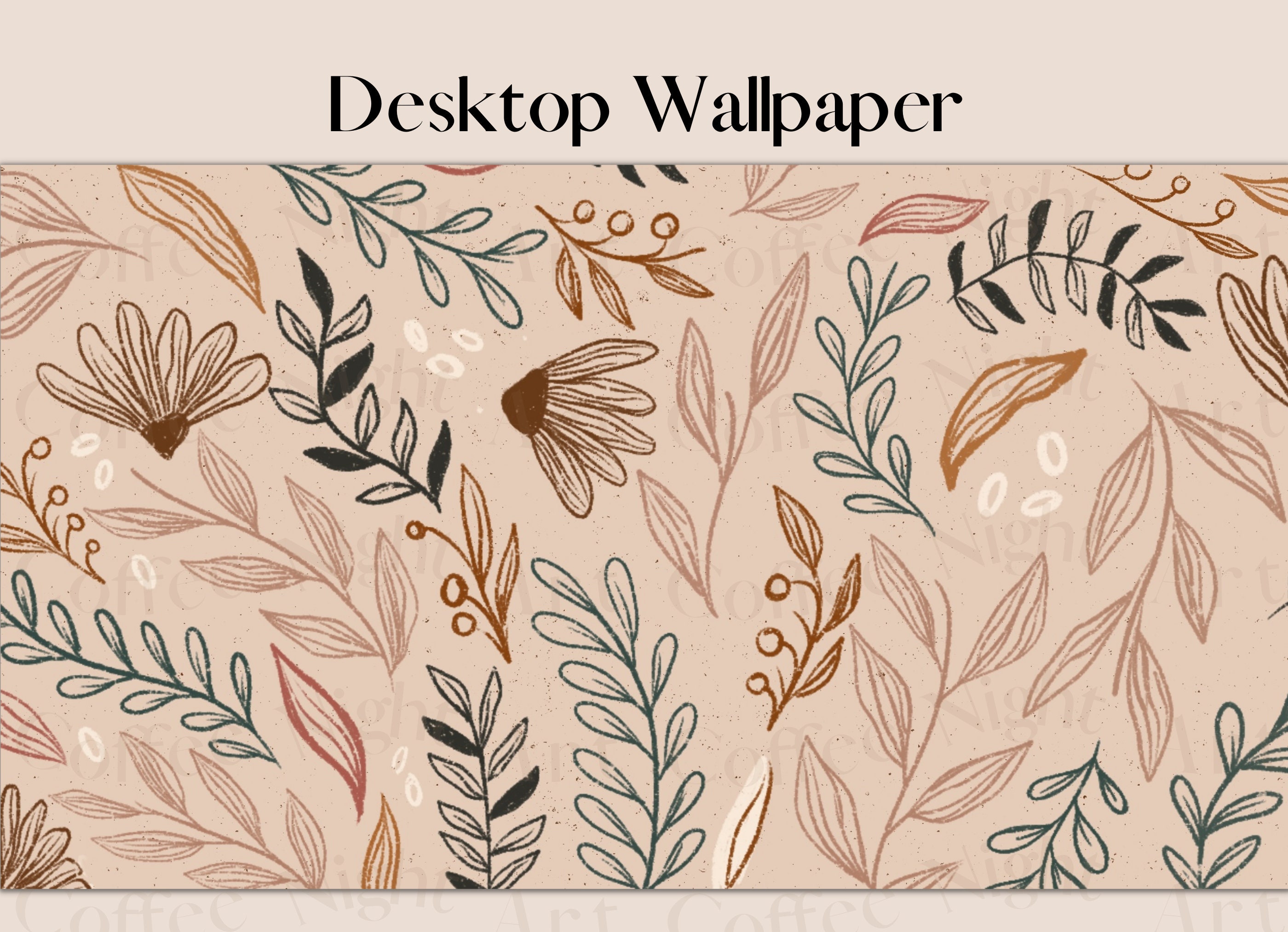 Desktop Wallpaper Floral Computer Background Calendar Year - Etsy