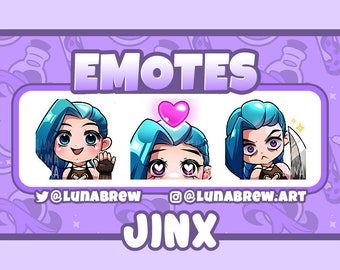 Twitch Emotes - LoL Jinx (3) [Discord/Youtube/Streaming]