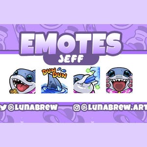 Twitch Emotes - Jeff The Shark (4) [Discord/Youtube/Streaming]