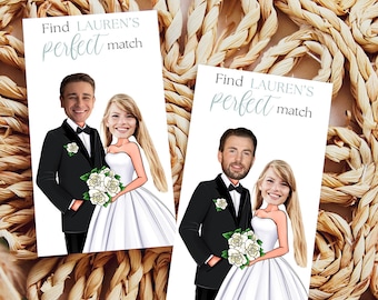 PRINTED Personalized Celebrity Who Has the Groom Scratch Off Game , Bridal Shower Game , Perfect Match , Who has the Groom , Bridal Shower