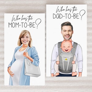 Baby Shower Games, Printed, Who has The Mom and Dad, Baby Shower Scratch Off, Who Has the Dad Scratch off Game, Gender Reveal Games GA142