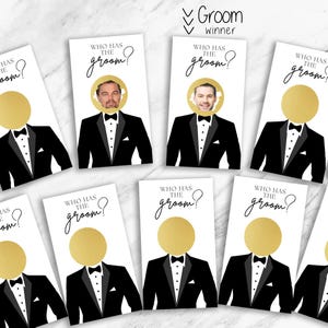 Printed, Gas The Groom Bridal Shower Game Set, Who Has the Groom Bridal Shower Game Cards, Celebrity Bridal Shower Games Modern GA142