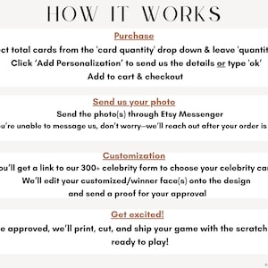 Bridal Shower Games, PRINTED Personalized Celebrity Who Has the Groom Scratch Off Game, Perfect Match ™ image 7
