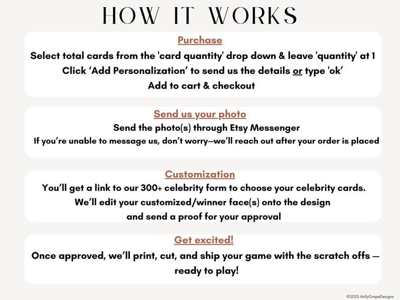 Bridal Shower Games, PRINTED Personalized Celebrity Who Has the Groom Scratch Off Game, Perfect Match ™ image 7