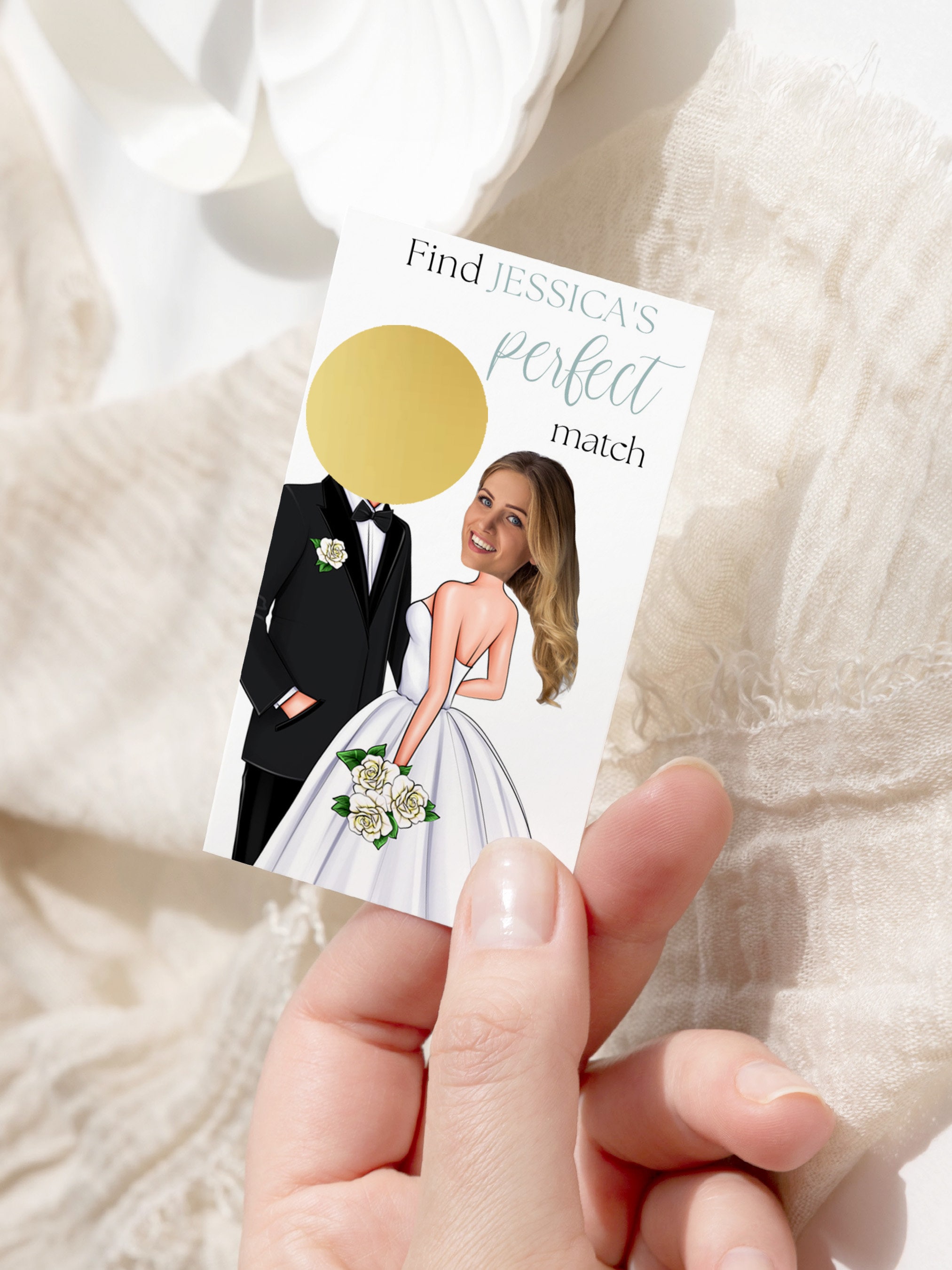 Ukebobo Bridal Shower Scratch-Off Game — 'Who Has The Groom?' 33 Cards With Foil Stickers, Bachelorette Party Fun