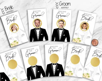 Customizable Bridal Shower Scratch Off Game, Bride and Groom