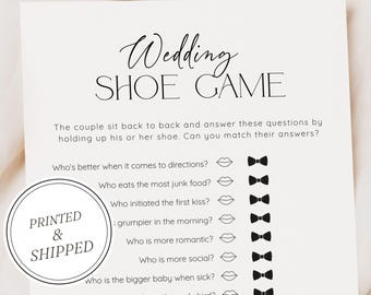 Wedding Shoe Bridal Shower Game, Bridal Shower Games, PRINTED + SHIPPED, Bridal Wedding Shoe Shower Game Cards, Wedding Shower, Printed