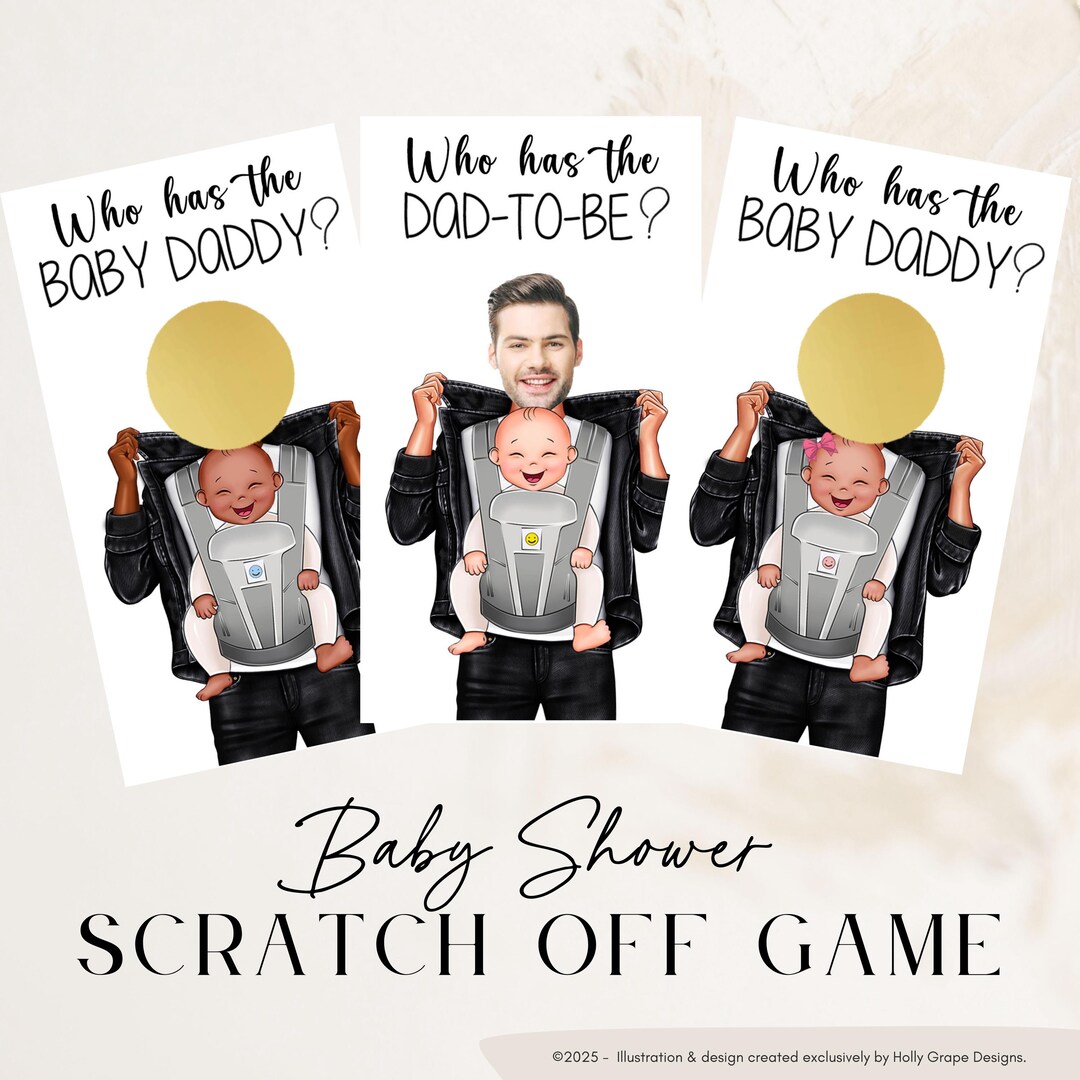 Baby Shower Games, Who Has the Dad Scratch Off, Baby Daddy Shower Game,  Find the Dad, Funny Baby Shower Game, Baby Shower Activity, Printed - Etsy, image size:1080x1080
