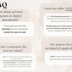 Guest Bingo Bridal Shower Game, Bridal Shower Games, PRINTED + SHIPPED, Bridal Guest Bingo Shower Game Card, Wedding Shower, Printed, Unique image 5