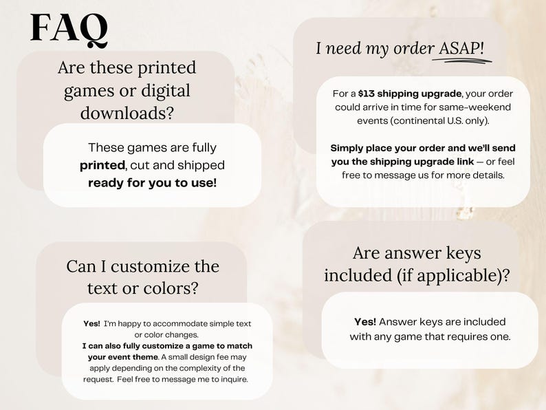 Guest Bingo Bridal Shower Game, Bridal Shower Games, PRINTED + SHIPPED, Bridal Guest Bingo Shower Game Card, Wedding Shower, Printed, Unique image 5