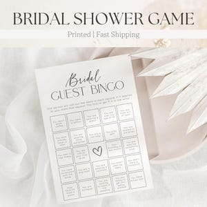Guest Bingo Bridal Shower Game, Bridal Shower Games, PRINTED + SHIPPED, Bridal Guest Bingo Shower Game Card, Wedding Shower, Printed, Unique image 7