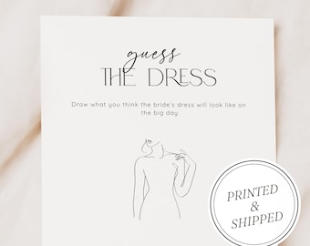 Bridal Shower Games, Guess the dress, Draw the Dress, Bridal Shower, Bachelorette Games, Bridal, Bachelorette, Printed Bridal Shower Game