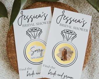 DIY Ring Scratch Off Game, Find the Bride and Groom Bridal Shower Game, Bridal Shower Game , Scratch off game, Modern Instant GA142