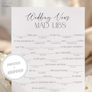 Juego de Mad Libs para despedidas de soltera, juegos para despedidas de soltera, IMPRESO + ENVÍO, tarjetas de Mad Libs para despedidas de soltera, despedidas de soltera, impresas