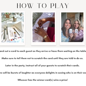 Bridal Shower Games, PRINTED Personalized Celebrity Who Has the Groom Scratch Off Game, Perfect Match ™ image 8