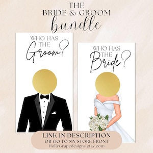 Bridal shower games, who has the groom, who has the groom scratch off, who has the bride, scratch off game, bridal shower game, couple shower game, bachelorette party game, bachelorette games, Indian wedding games, Indian shower game, printed bridal
