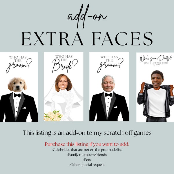 Add-on Editing Extra Faces for Printed Scratch off Games