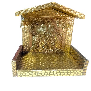 Beautifu minakari work Krishna Jhula with Kalash Design / Laddu Gopal Aasan / Handcrafted Jula / Gopal Palna Jhula