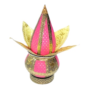 Meenakari Kalash Set For Home Decor For Pooja Kalash In Temple God Prayer And Also Wedding Pooja/Aluminum Meenakari Work Lota Kalash Set