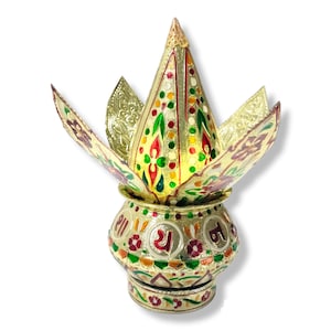 Meenakari Kalash Set For Home Decor For Pooja Kalash In Temple God Prayer And Also Wedding Pooja/Aluminum Meenakari Work Lota Kalash Set