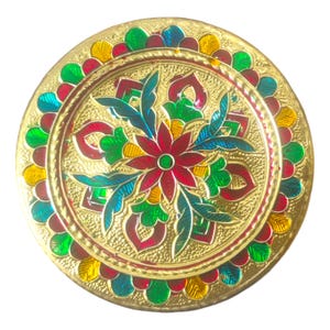 Meenakari Dabba-låda: Chapati/Roti-behållare i oxiderat stål