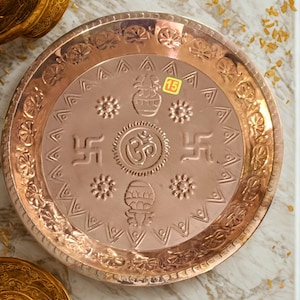 Pure Copper Parat-Multipurpose Plate for Mixing,Kneading And Serving–Ideal for Kitchen Use,Weddings Gifting–Handcrafted Copperware (15 Inch)