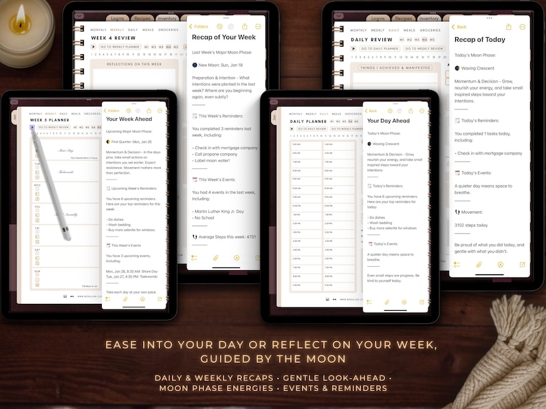 2026 Witchy iPad Ios Digital Planner for Goodnotes | Tarot, Moon Phases ...
