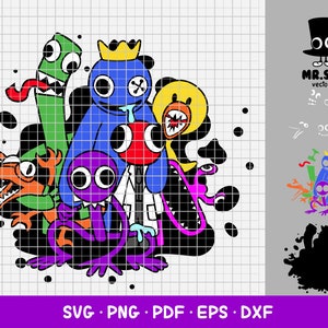 Rainbow Friends SVG, Cartoon Friends SVG, Rainbow Friends