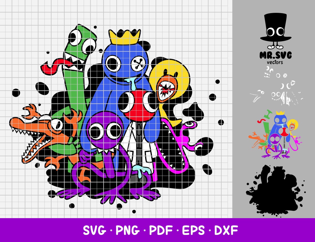 Roblox-inspired Rainbow Friends Characters PNG Digital Download: Ideal for  Sublimation & Printing Crafts 