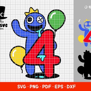 Blue SVG, Blue SVG 4 birthday, Cutting File, Rainbow friends cut file, Cricut, Plotter, Еasy to use, Vector illustration