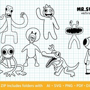 Bundle Rainbow friends SVG, Rainbow friends SVG, Rainbow friends png, Cutting File, Cut file, Cricut, Plotter, Transfer, Еasy to use