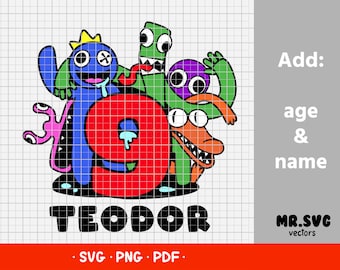 Rainbow friends SVG, Rainbow friends PNG, Rainbow friends Name file, Sublimation, Cricut, Home print, Vector file