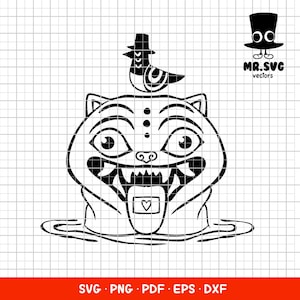 Blue cat tiger demon SVG,  Cricut Digital Cut File, Cut file, Cricut, Plotter, Transfer, Digital art