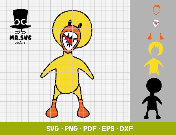 Rainbow friends SVG, Yellow SVG, Cutting File, Roblox cut file, Cricut,  Plotter, Еasy to use, Vector illustration, Roblox png